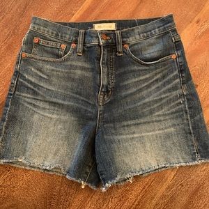 High-rise denim shorts